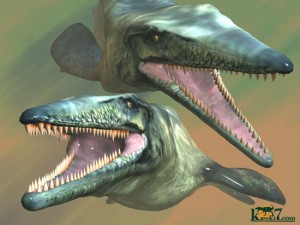 白亜紀の海のハンター、モササウルス