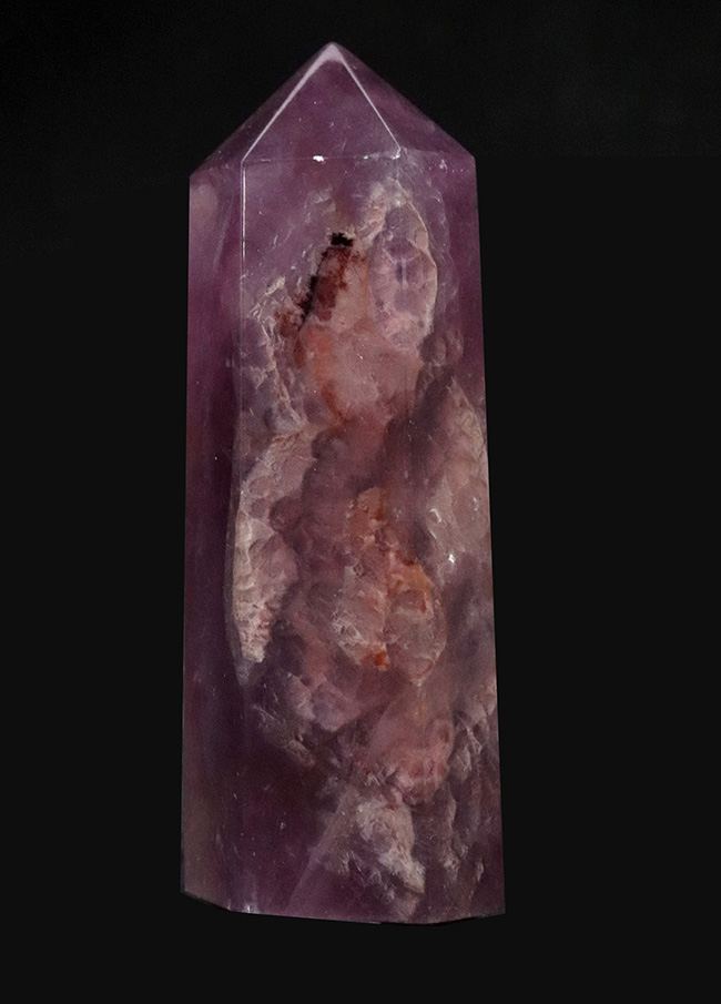 幻のラズベリーフローライト（Fluorite）オベリスク型標本 – 濃淡ピンク紫の美しい輝き（その10）