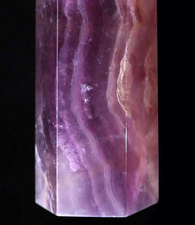 幻のラズベリーフローライト（Fluorite）オベリスク型標本 – 濃淡ピンク紫の美しい輝き（その4）