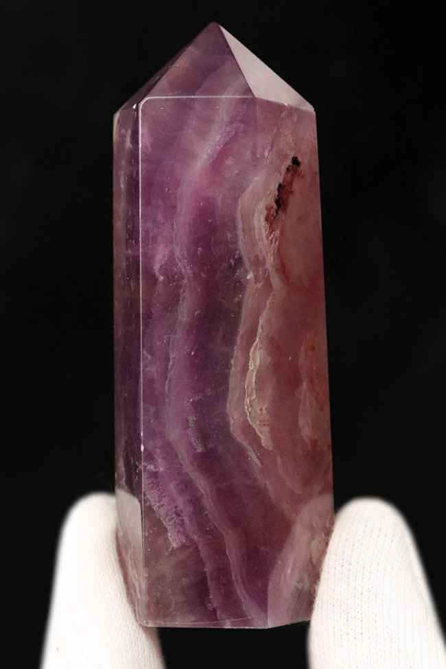 幻のラズベリーフローライト（Fluorite）オベリスク型標本 – 濃淡ピンク紫の美しい輝き（その5）