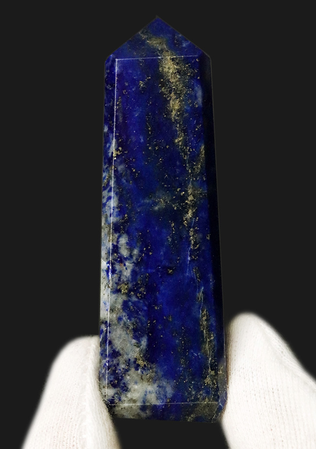 上質アフガン産！夜空を思わせる美しい模様が特徴のラピスラズリ（Lapis lazuli）のタワー型標本（その1）