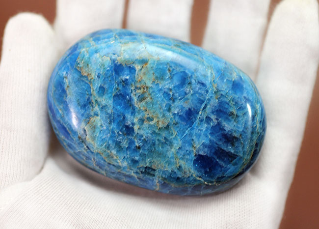 鮮やかな結晶！「裏切りの石」ことブルーアパタイト（Blue apatite）のカボション 鉱物 販売