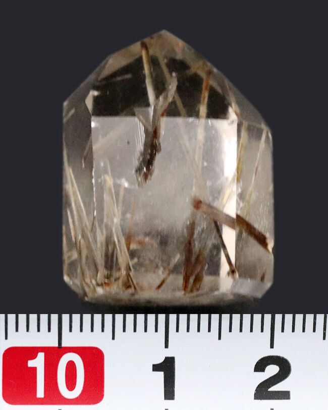 迫力あり！非常に太い二酸化チタンを多数内包する水晶、その名もルチルクォーツ（Rutilated Quartz）